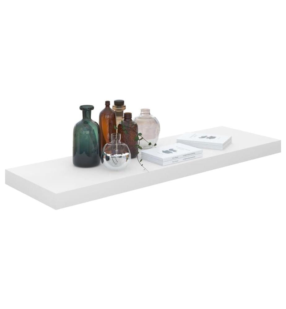 Schweberegale 4 Stk. Hochglanz-Weiss 80x23,5x3,8 cm MDF