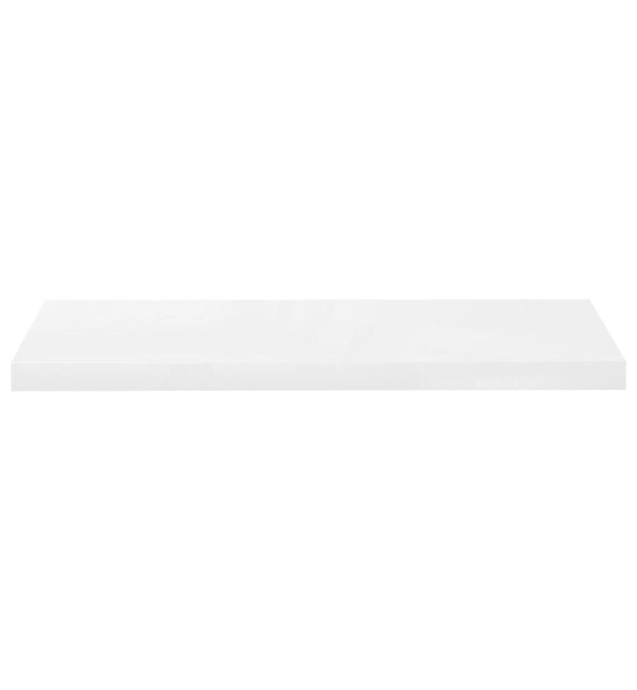 Schweberegale 4 Stk. Hochglanz-Weiss 80x23,5x3,8 cm MDF