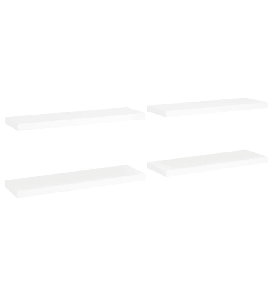 Schweberegale 4 Stk. Weiss 80x23,5x3,8 cm MDF