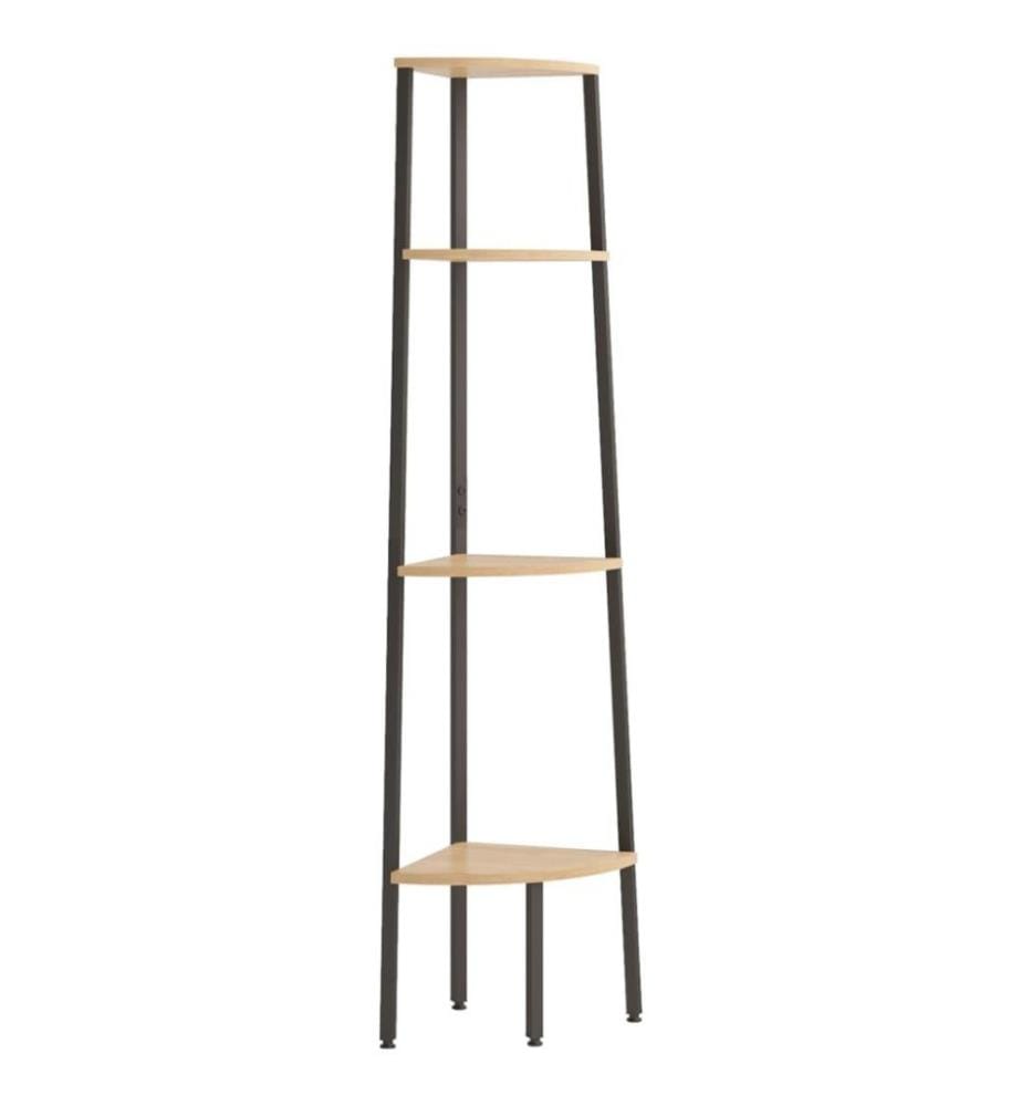 Étagère d'angle 4 niveaux Marron clair et noir 45,5x31,5x150 cm