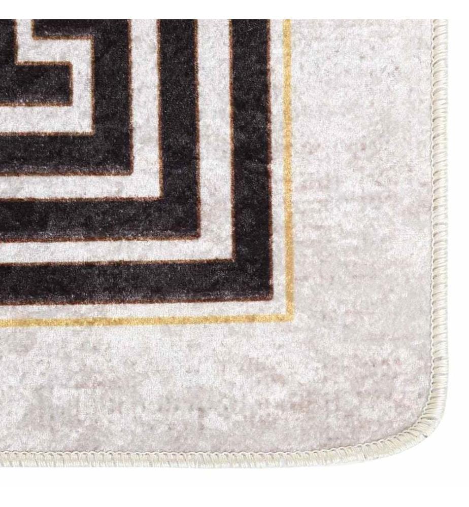 Teppich Waschbar 190x300 cm Hellbeige Rutschfest