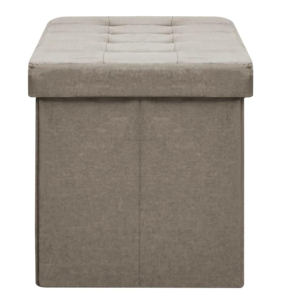 Banc de rangement pliable Taupe Faux lin
