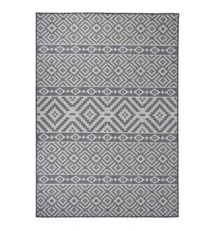 Tapis à tissage plat d'extérieur 160x230 cm Rayures bleues