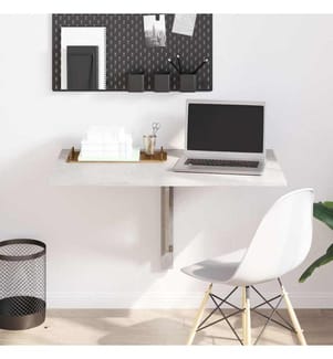 Table murale pliable Gris béton 100x60x56 cm Bois d'ingénierie
