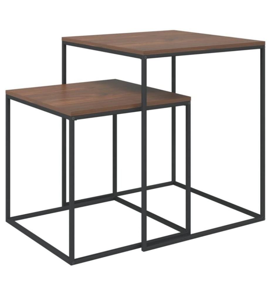 Couchtisch-Set 2-tlg. Holzwerkstoff und Metall