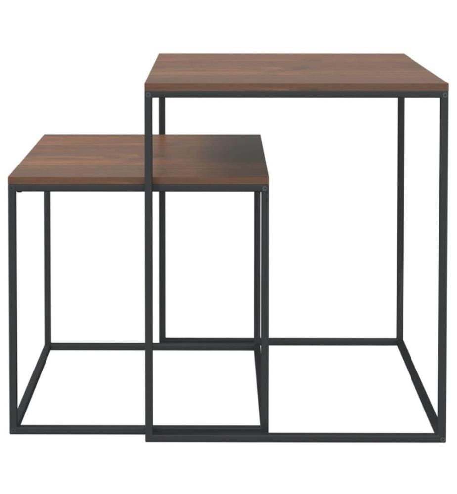 Couchtisch-Set 2-tlg. Holzwerkstoff und Metall