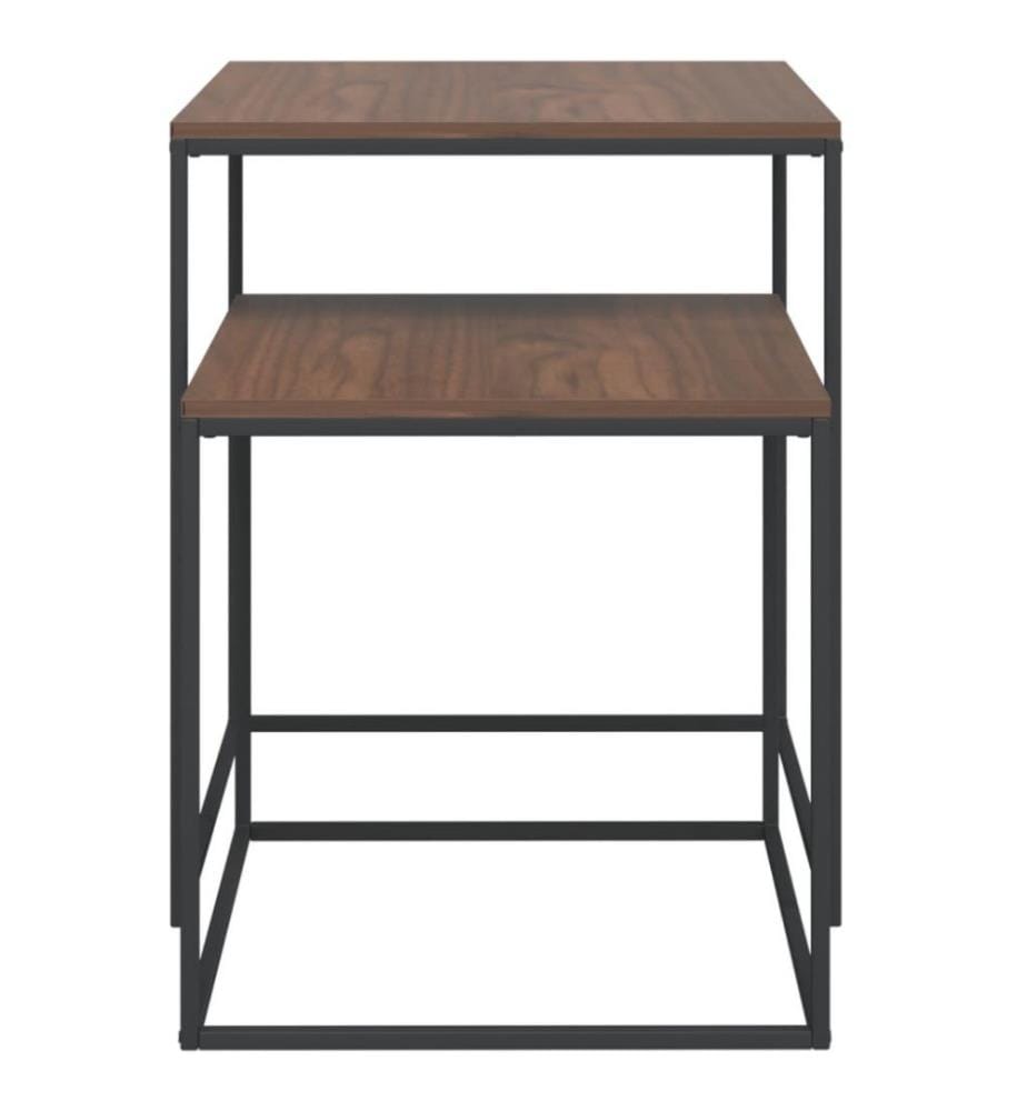 Couchtisch-Set 2-tlg. Holzwerkstoff und Metall