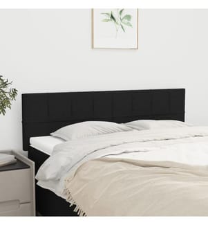 Kopfteile 2 Stk. Schwarz 72x5x78/88 cm Stoff