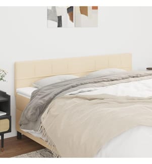 Kopfteile 2 Stk. Creme 80x5x78/88 cm Stoff