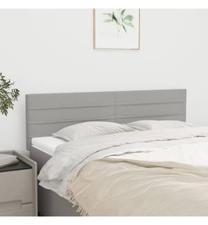 Kopfteile 2 Stk. Hellgrau 72x5x78/88 cm Stoff