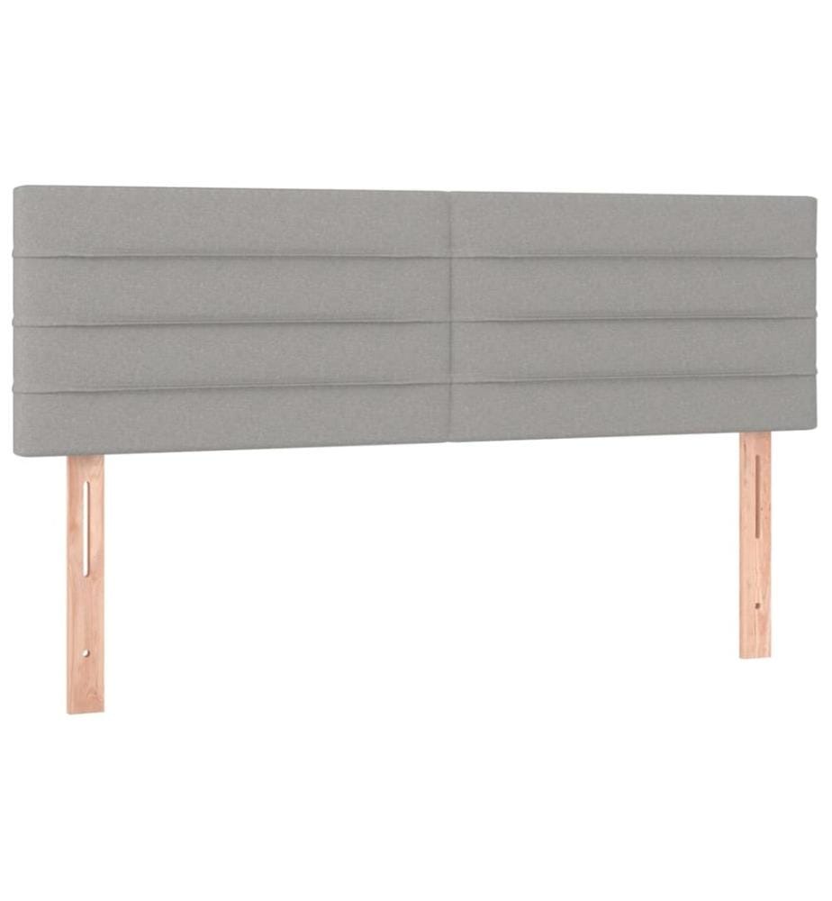 Kopfteile 2 Stk. Hellgrau 72x5x78/88 cm Stoff