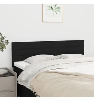 Kopfteile 2 Stk. Schwarz 72x5x78/88 cm Stoff