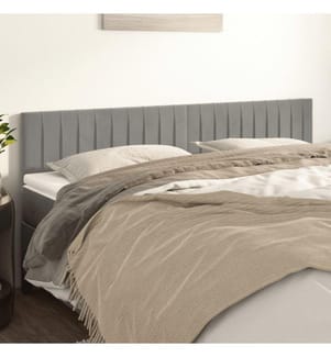 Kopfteile 2 Stk. Hellgrau 100x5x78/88 cm Samt