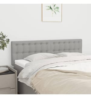 Kopfteile 2 Stk. Hellgrau 72x5x78/88 cm Stoff