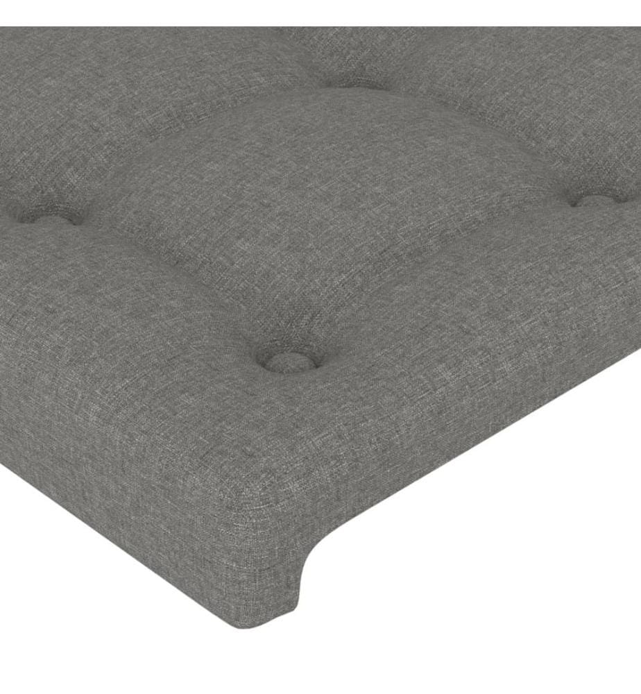 Têtes de lit 2 pcs Gris foncé 90x5x78/88 cm Tissu