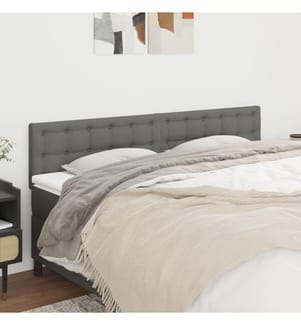 Kopfteile 2 Stk. Dunkelgrau 100x5x78/88 cm Stoff