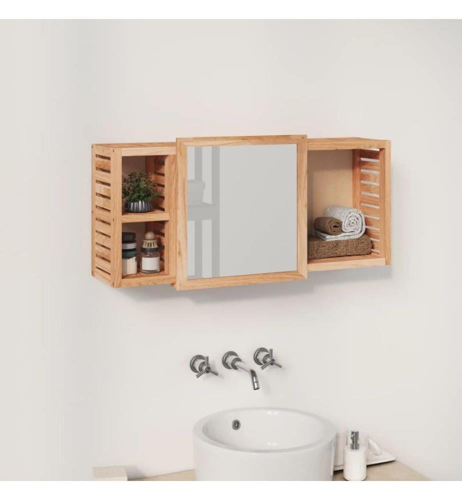 Spiegelschrank 80x17x34 cm Massivholz Nussbaum