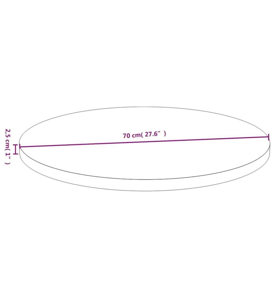 Tischplatte Ø70x2,5 cm Bambus