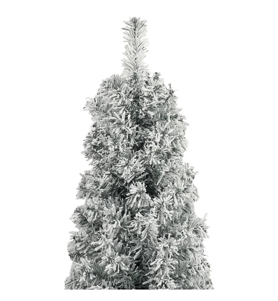 Sapin de Noël mince avec support et flocon de neige 270 cm PVC