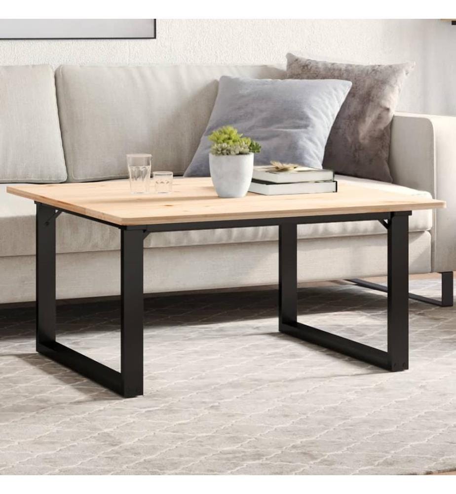 Pieds de table basse cadre en O 80x70x43 cm acier