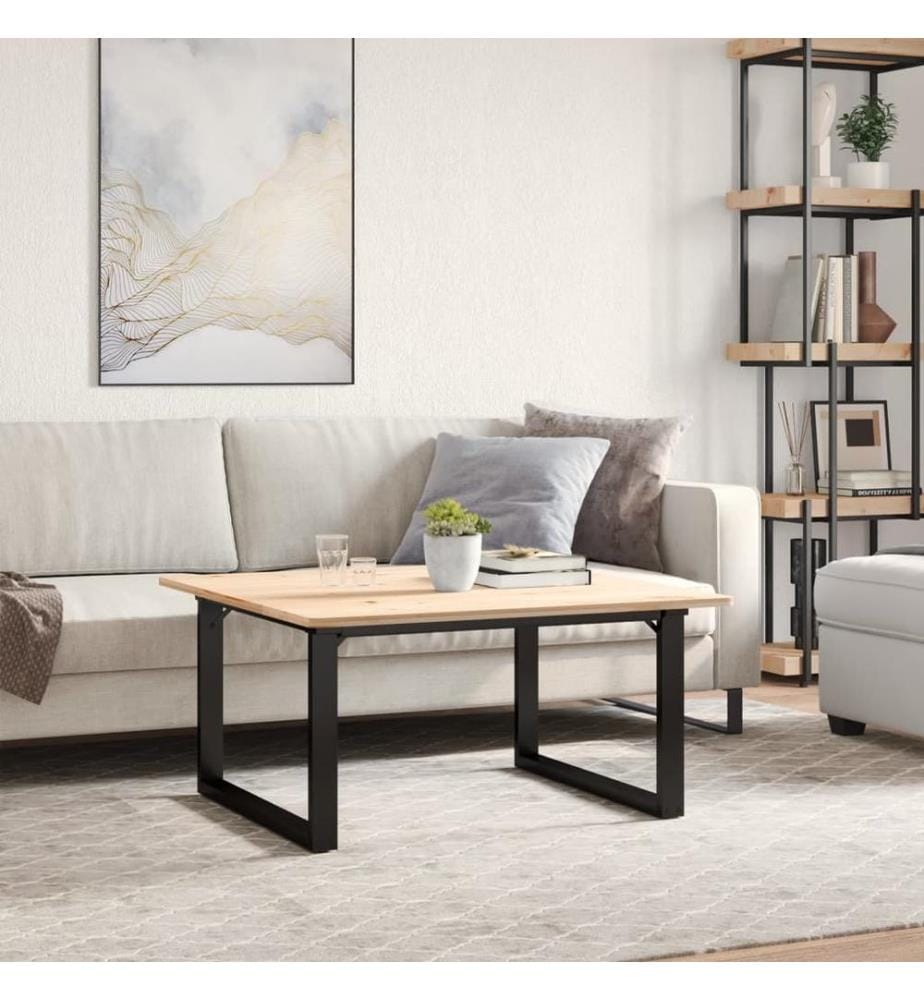 Pieds de table basse cadre en O 80x70x43 cm acier