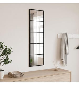 Miroir mural noir 30x100 cm rectangulaire fer