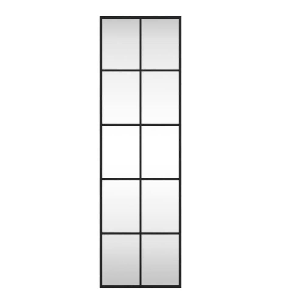 Miroir mural noir 30x100 cm rectangulaire fer
