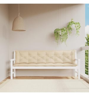 Coussins de banc jardin lot de 2 beige 200x50x7 cm tissu Oxford