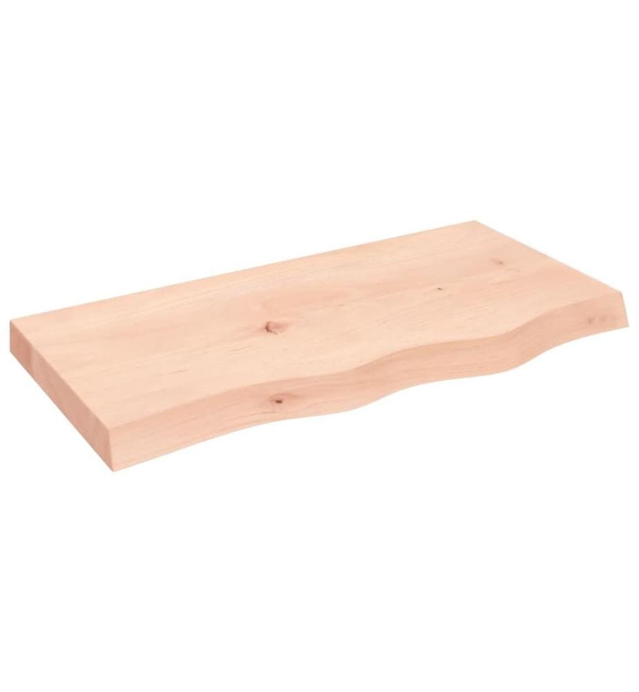Wandregal 80x40x(2-6) cm Massivholz Eiche Unbehandelt