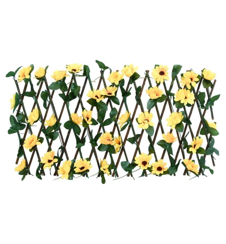 Treillis de lierre artificiel extensible 5 pcs jaune 180x20 cm