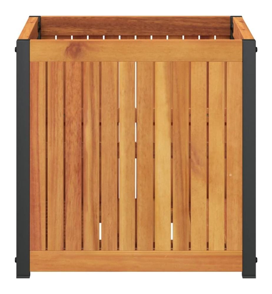 Pflanzkübel 45x45x44 cm Massivholz Akazie und Stahl