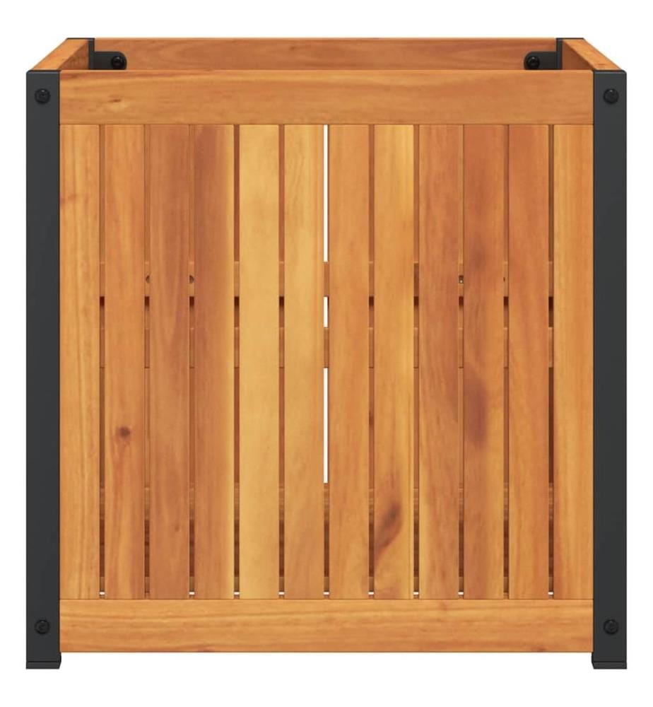 Pflanzkübel 45x45x44 cm Massivholz Akazie und Stahl