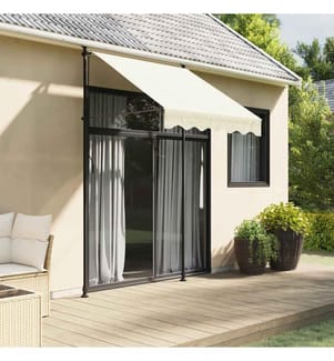 Markise Einziehbar Creme 150x150 cm Stoff und Stahl