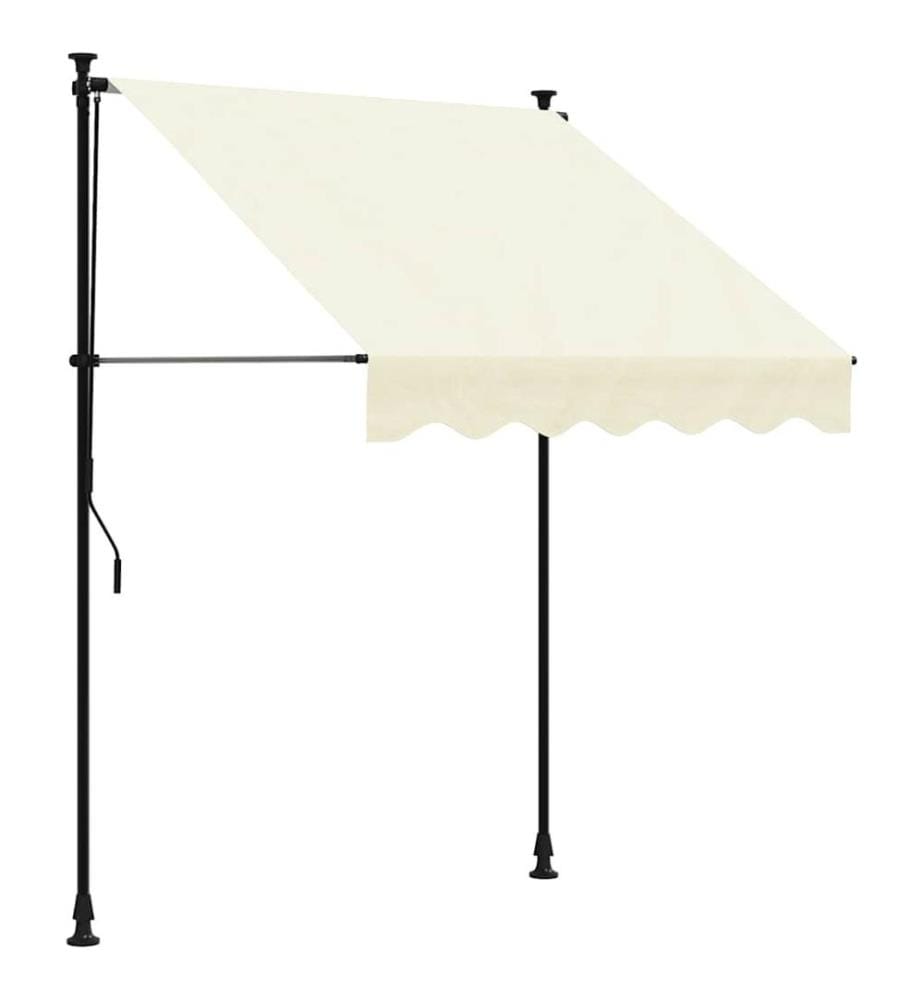 Markise Einziehbar Creme 150x150 cm Stoff und Stahl