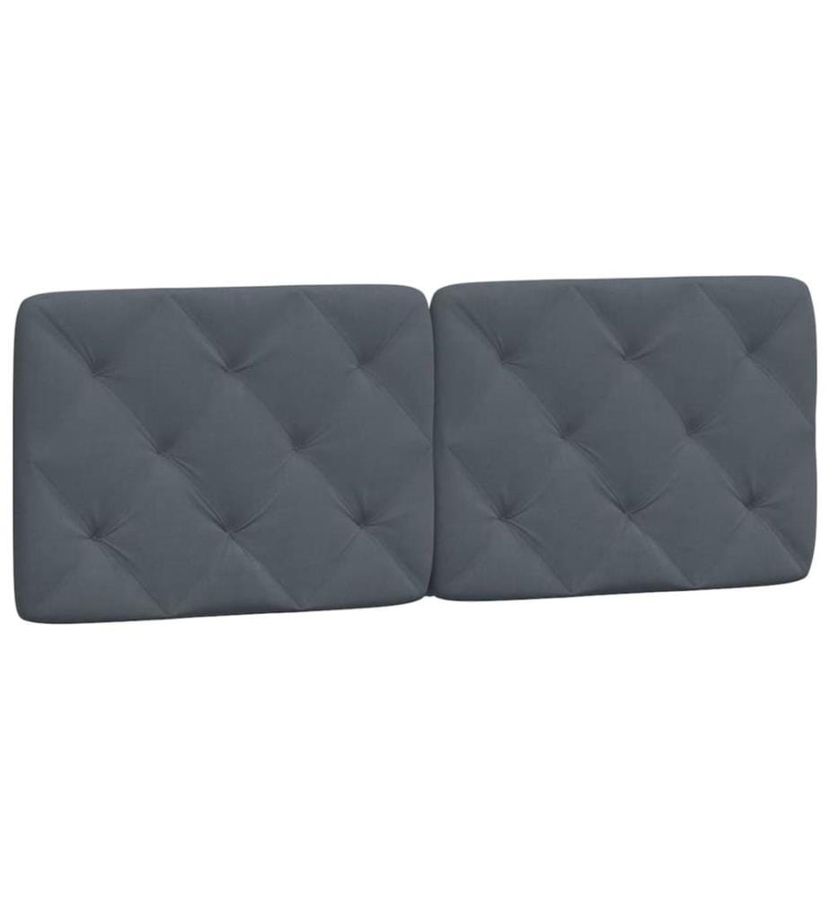 Coussin de tête de lit gris foncé 140 cm velours