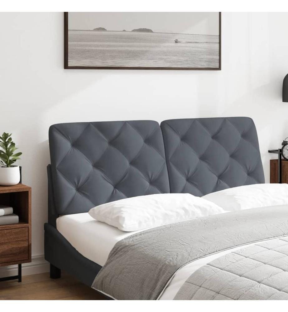 Coussin de tête de lit gris foncé 140 cm velours
