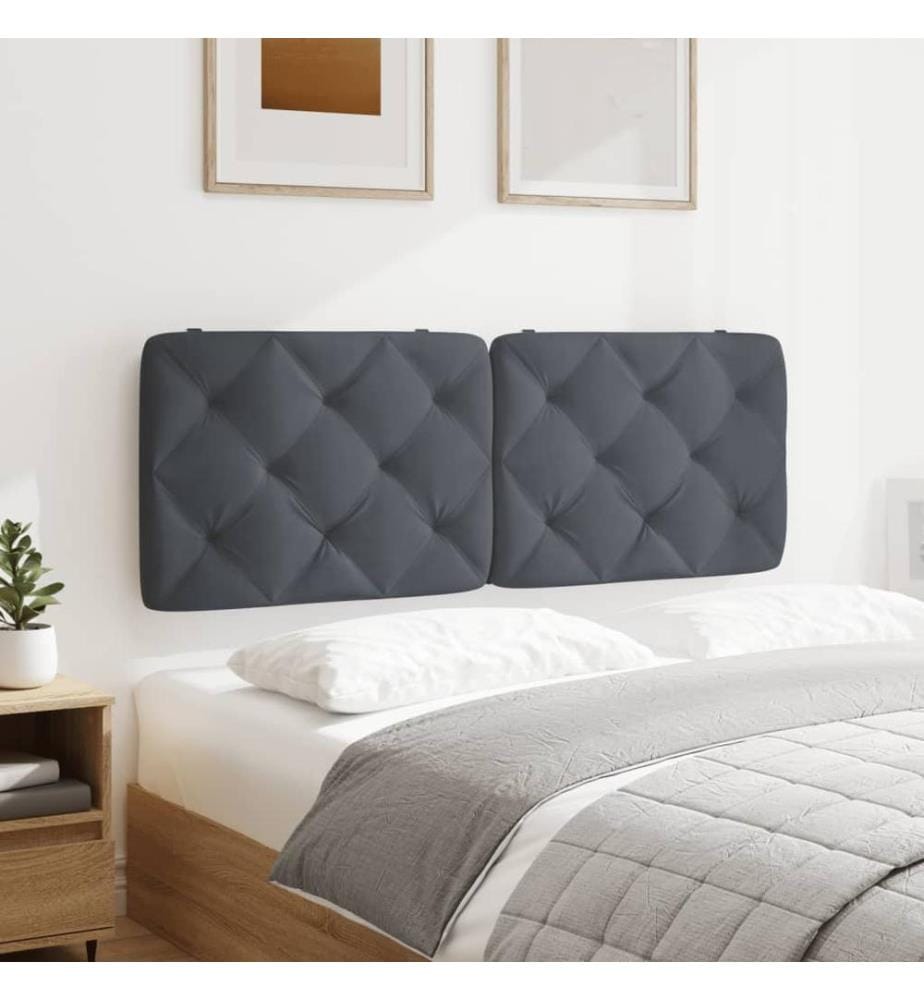 Coussin de tête de lit gris foncé 140 cm velours