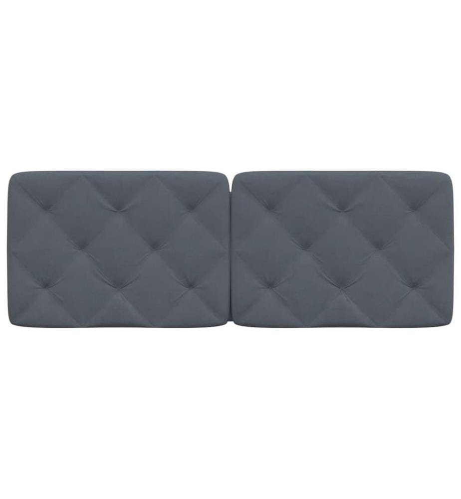 Coussin de tête de lit gris foncé 140 cm velours