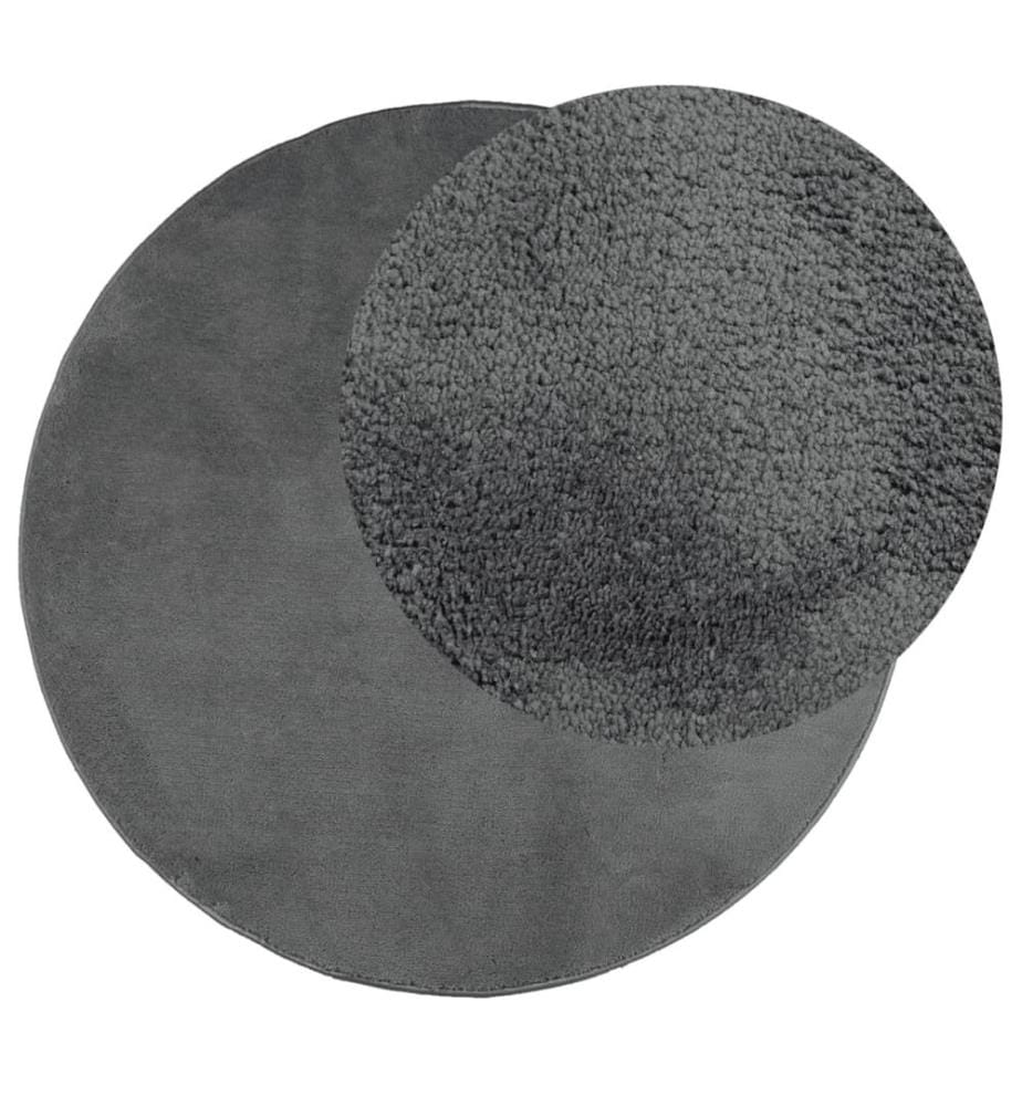 Tapis OVIEDO à poils courts anthracite Ø 160 cm