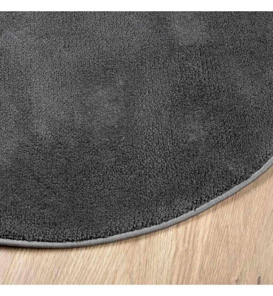 Tapis OVIEDO à poils courts anthracite Ø 160 cm