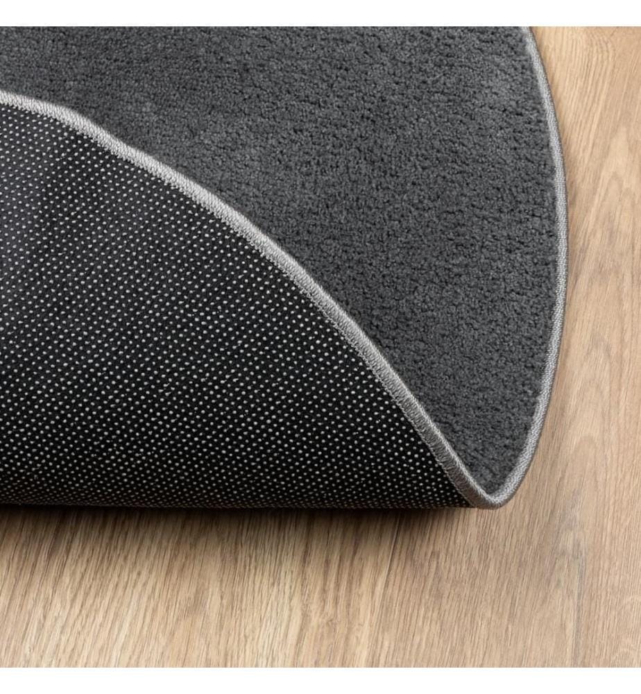 Tapis OVIEDO à poils courts anthracite Ø 160 cm