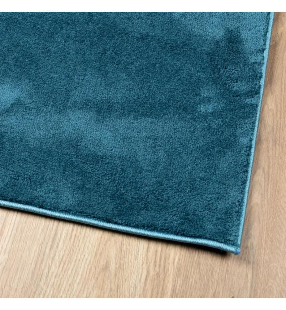 Tapis OVIEDO à poils courts turquoise 140x200 cm