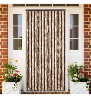Rideau anti-mouches beige et marron clair 100x200 cm chenille