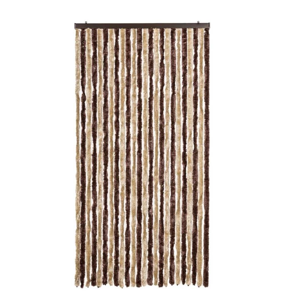 Rideau anti-mouches beige et marron clair 100x200 cm chenille