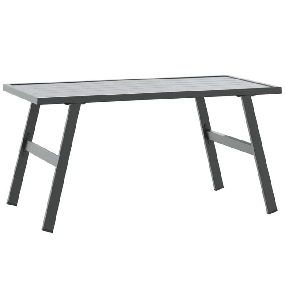 Garten-Couchtisch Schwarz 90x45x35 cm Pulverbeschichteter Stahl
