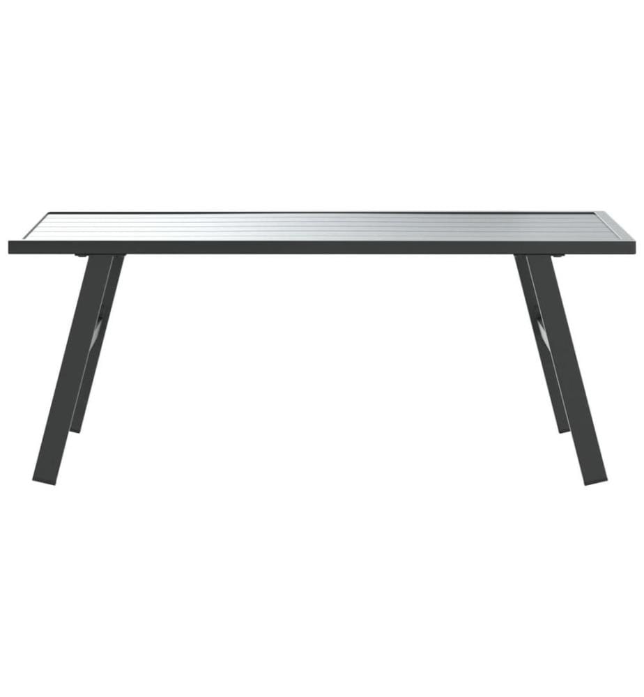 Garten-Couchtisch Schwarz 90x45x35 cm Pulverbeschichteter Stahl