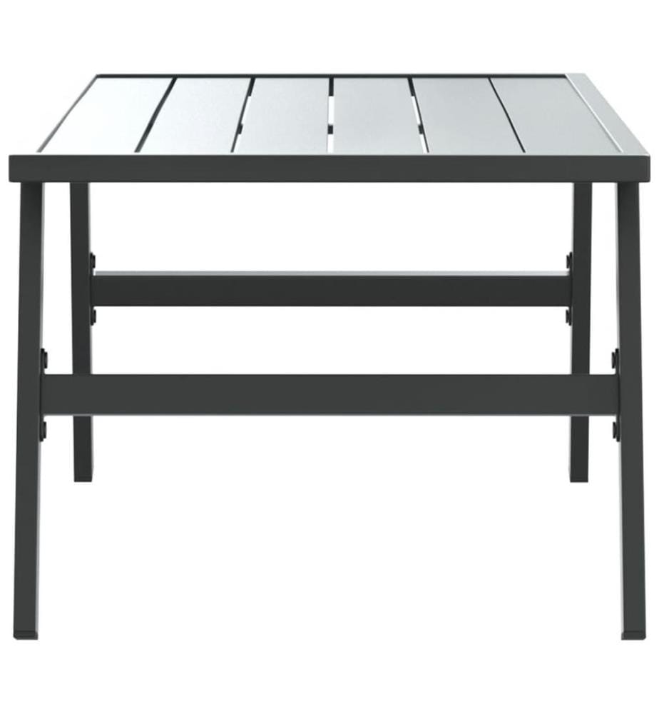 Garten-Couchtisch Schwarz 90x45x35 cm Pulverbeschichteter Stahl
