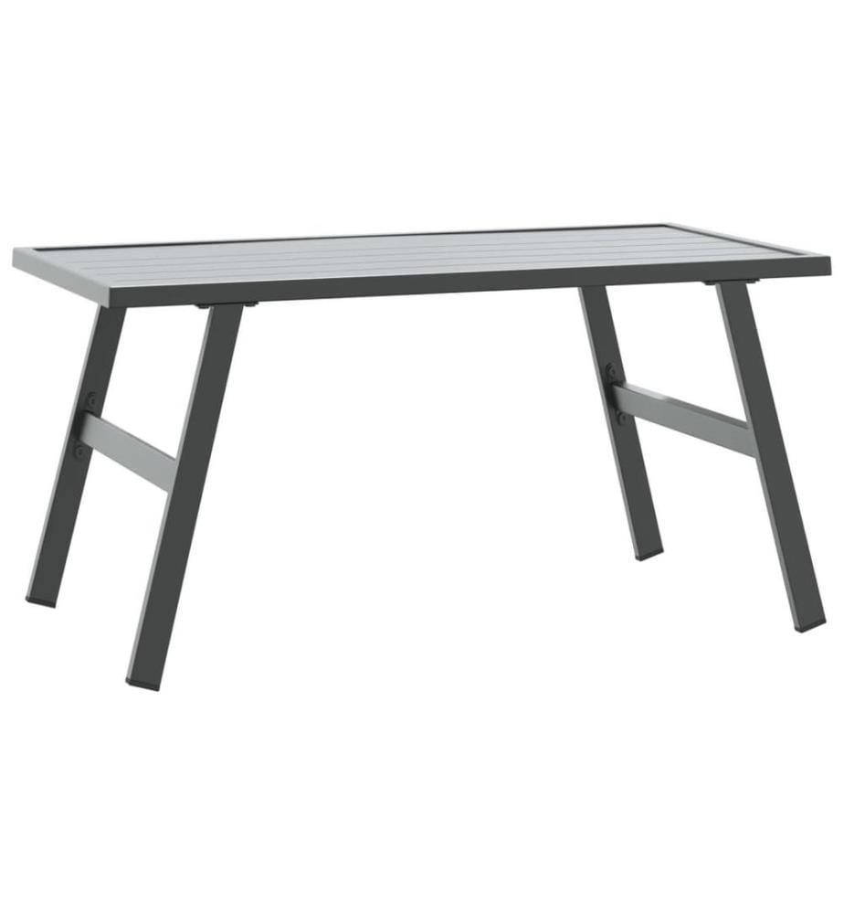 Garten-Couchtisch Schwarz 90x45x35 cm Pulverbeschichteter Stahl