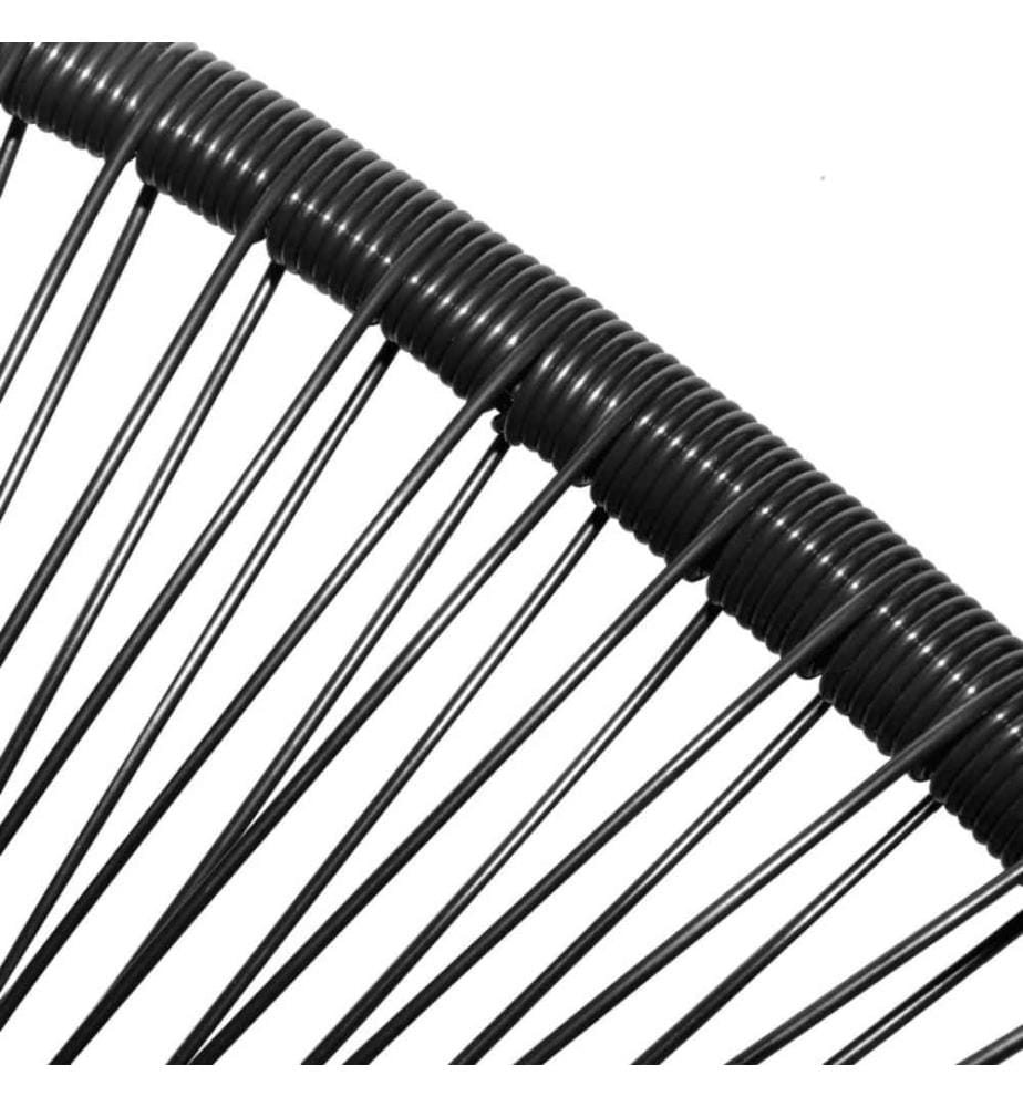 Chaise de jardin forme de lune Résine tressée Noir