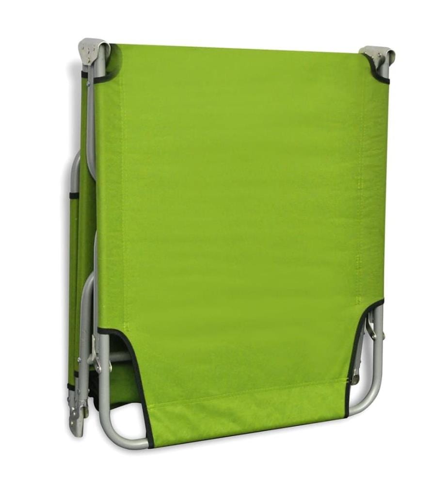 Chaise longue pliable acier enduit de poudre vert pomme